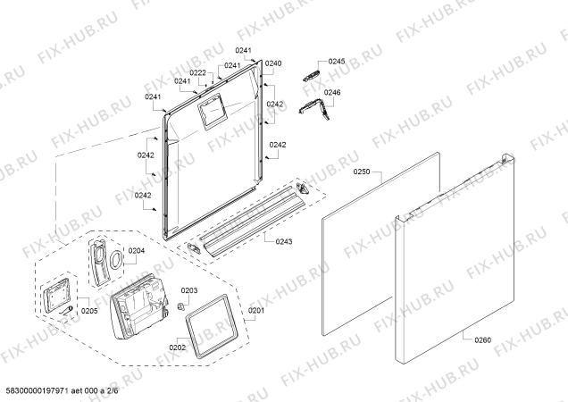 Взрыв-схема посудомоечной машины Kenmore S36KMM32N Kenmore - Схема узла 02