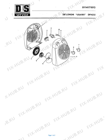 Схема №1 DFH233 WHITE-GREY с изображением Электролампа для электрообогревателя DELONGHI 5114000300
