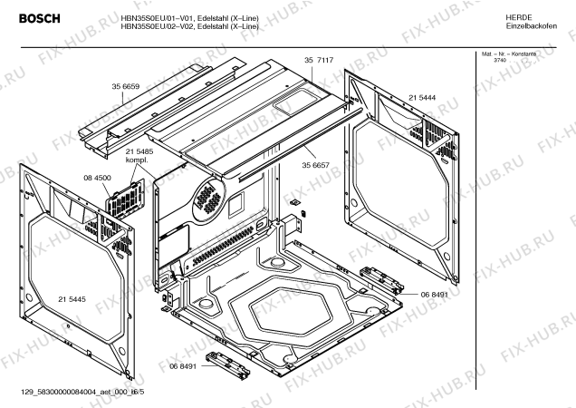 Схема №1 HBN35S0EU с изображением Инструкция по эксплуатации для духового шкафа Bosch 00526521