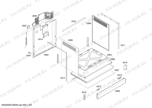 Взрыв-схема плиты (духовки) Continental FEK47W30E9 LM/F3 II ALUMINIO EMB CKD - Схема узла 03