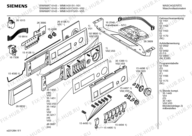 Схема №2 WM61430FG SIWAMAT 6143 с изображением Ручка для стиралки Siemens 00260833