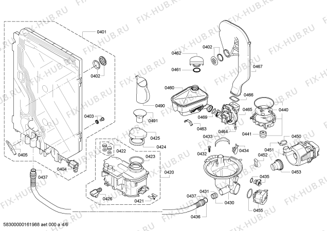 Взрыв-схема посудомоечной машины Bosch SMS54M32EU - Схема узла 04