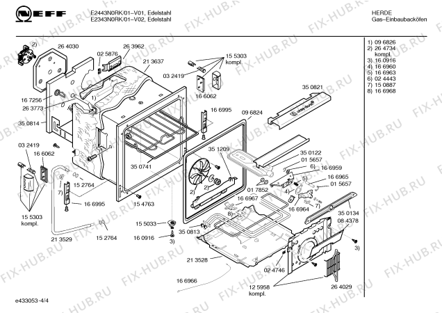 Взрыв-схема плиты (духовки) Neff E2443N0RK - Схема узла 04