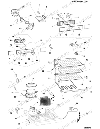 Взрыв-схема холодильника SCHOLTES XRC34DED9 (F025262) - Схема узла