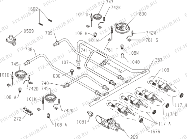 Взрыв-схема плиты (духовки) Gorenje GI63398AW (266002, P22B1-11VT) - Схема узла 08