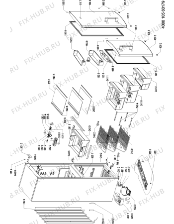 Схема №1 KG 2183 A2+ IL с изображением Дверь для холодильной камеры Whirlpool 481010515287