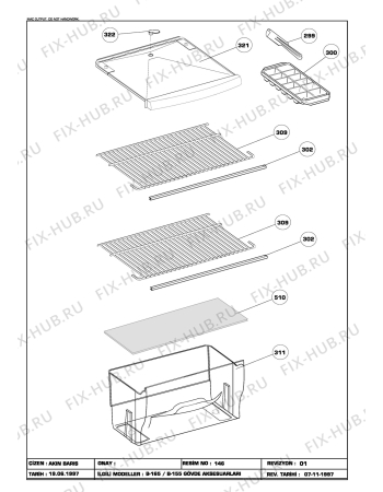 Взрыв-схема холодильника Beko BEKO RSE 1565 (6092487141) - FRESHFOOD ACCESSORIES (B-165/155)