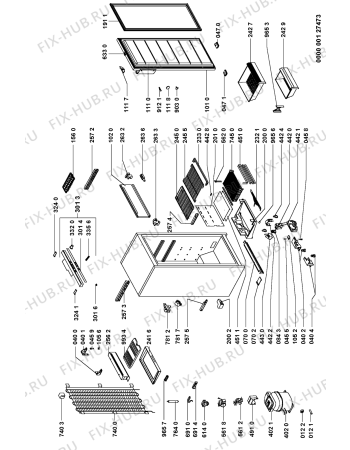 Схема №1 AFG 379/G с изображением Корпусная деталь для холодильной камеры Whirlpool 481245228514