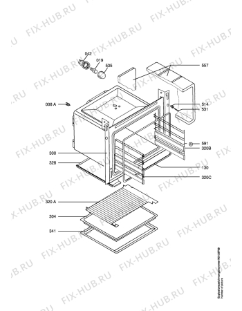 Взрыв-схема плиты (духовки) Aeg CE32013-1-W - Схема узла Oven