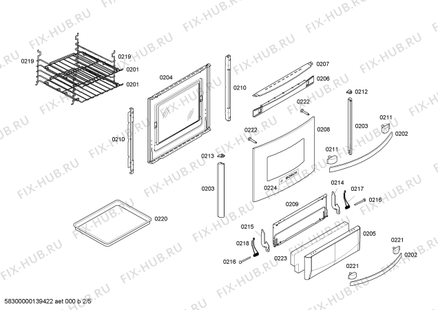 Взрыв-схема плиты (духовки) Bosch HSF13I32NF STYLE I BCO GN 220V - Схема узла 02