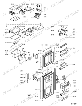 Схема №1 ARC4209IXAQU (F090352) с изображением Другое для холодильной камеры Indesit C00323325