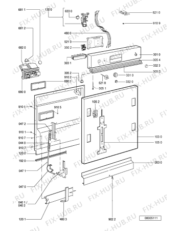 Схема №1 GSIE 6598/1 IN с изображением Уплотнение для посудомоечной машины Whirlpool 481240448987