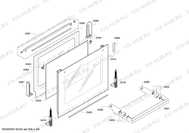 Взрыв-схема плиты (духовки) Bosch HBA76U650S - Схема узла 04