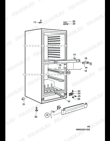 Взрыв-схема холодильника Electrolux M305 - Схема узла C10 Cabinet