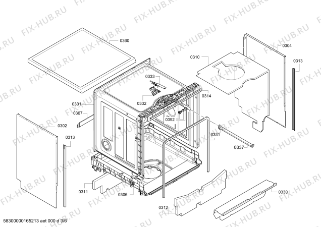 Взрыв-схема посудомоечной машины Siemens SN28L260DE ExtraKlasse - Схема узла 03