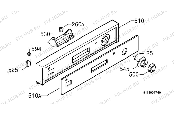 Взрыв-схема посудомоечной машины Zanussi ZDM6026X - Схема узла Command panel 037