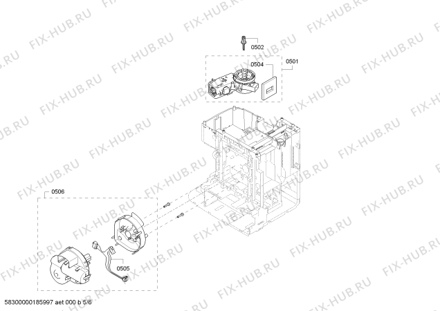 Взрыв-схема кофеварки (кофемашины) Siemens TE615209RW EQ.6 series 500 - Схема узла 05