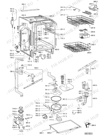 Взрыв-схема посудомоечной машины Whirlpool ADG 8531 WH - Схема узла