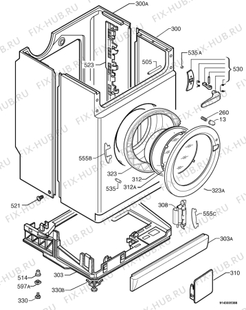 Взрыв-схема стиральной машины Electrolux EW1067F - Схема узла Housing 001