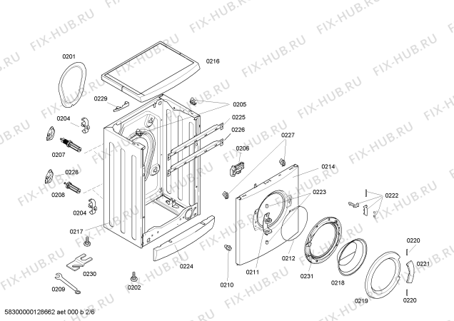 Схема №1 WS12X161OE X 12.16 с изображением Кабель для стиралки Bosch 00621379