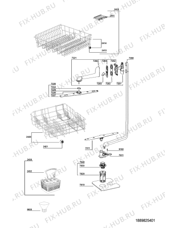 Схема №1 ADL 931 WH с изображением Микрофильтр для посудомоечной машины Whirlpool 481248058101