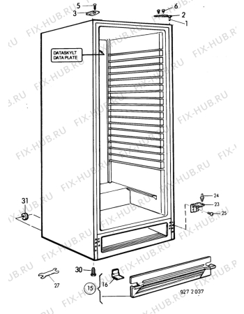 Взрыв-схема холодильника Privileg P3833 - Схема узла C10 Cabinet