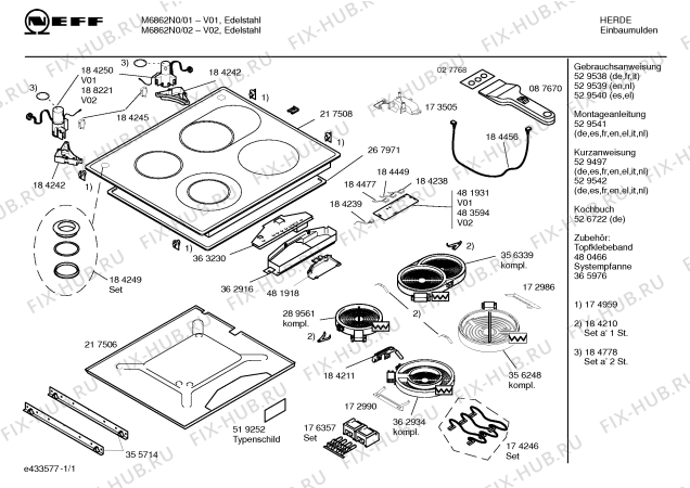 Схема №1 M6862N0 MAS 6869 с изображением Инструкция по эксплуатации для плиты (духовки) Bosch 00529540