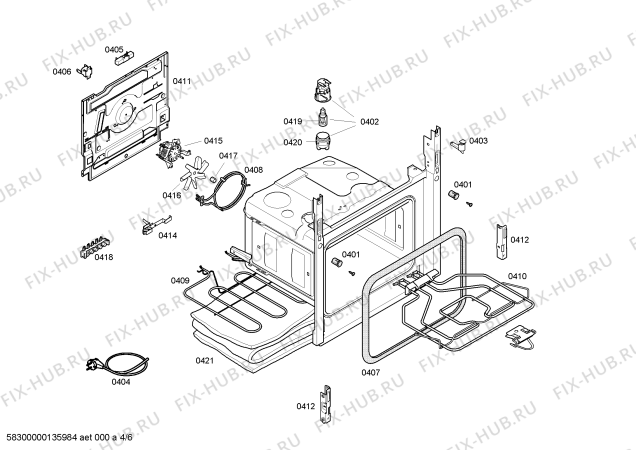 Взрыв-схема плиты (духовки) Bosch HSV745260T - Схема узла 04