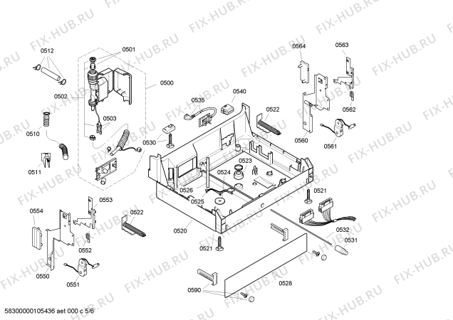 Взрыв-схема посудомоечной машины Siemens SE36T550SK - Схема узла 05