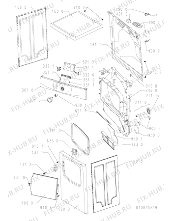 Схема №2 AWZ 3518 WP с изображением Обшивка Whirlpool 480112100146