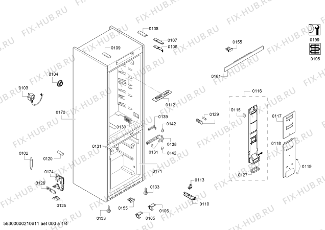 Схема №1 KG56NVI30N, SIEMENS с изображением Дверь для холодильника Siemens 00718329