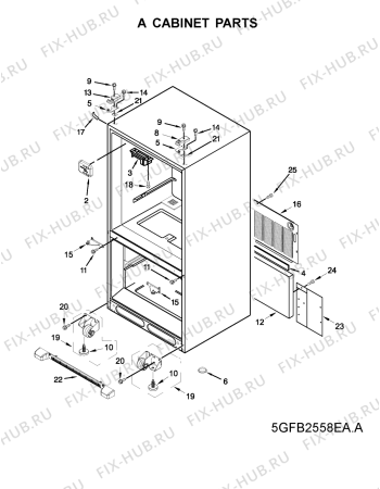 Схема №2 5GBL22PRAA с изображением Запчасть для холодильника Whirlpool 481201229038