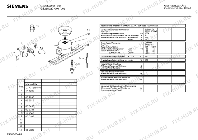 Взрыв-схема холодильника Siemens GS26S02 - Схема узла 02