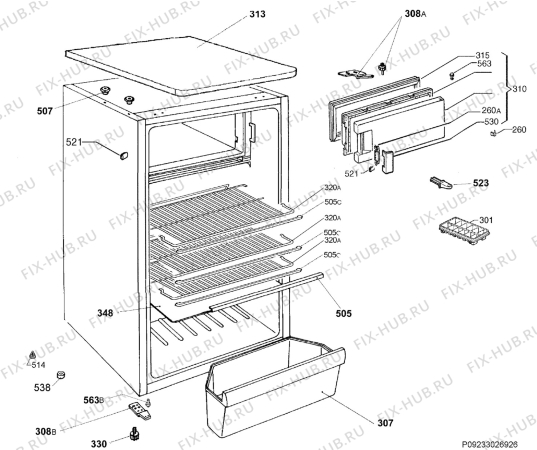 Взрыв-схема холодильника Ikea UFC213/18 60200548 - Схема узла Housing 001