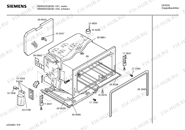 Взрыв-схема плиты (духовки) Siemens HB90565GB - Схема узла 06