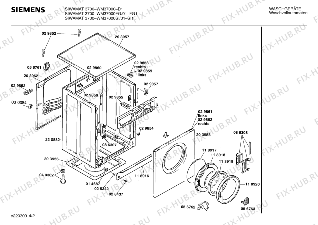 Схема №2 WM37000 SIWAMAT PLUS 3700 с изображением Панель управления для стиралки Siemens 00118915