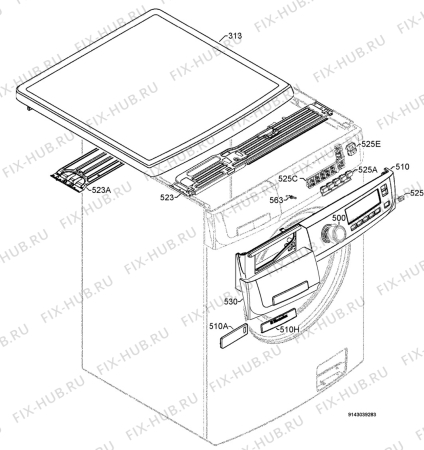 Взрыв-схема стиральной машины Electrolux EWW16781W - Схема узла Command panel 037