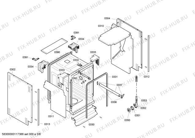 Взрыв-схема посудомоечной машины Bosch SRU40E02SK - Схема узла 03