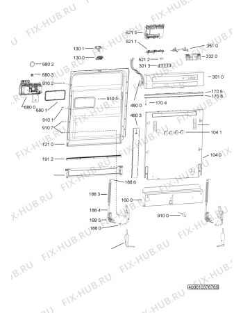 Схема №2 ADG 5720 WH с изображением Панель для посудомойки Whirlpool 481072663711