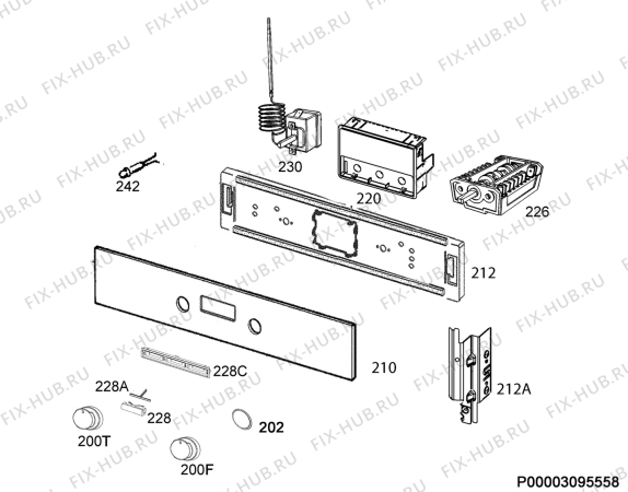 Взрыв-схема плиты (духовки) Electrolux EZA5420AOX - Схема узла Command panel 037