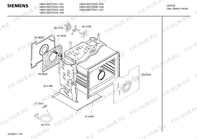 Взрыв-схема плиты (духовки) Siemens HM31020TR - Схема узла 04