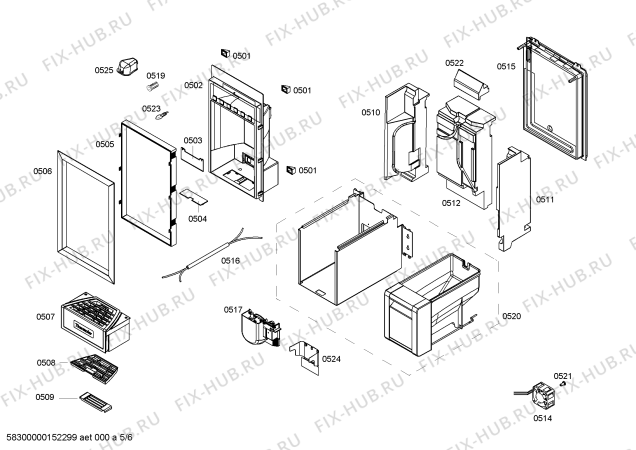 Взрыв-схема холодильника Siemens FI24DP31 - Схема узла 05