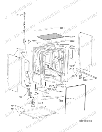 Схема №1 ADG 7542 IX с изображением Панель для посудомойки Whirlpool 481010407929
