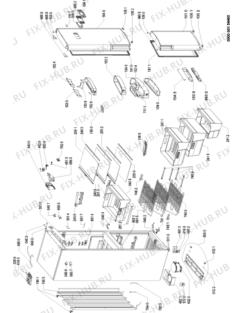 Схема №1 WBC3746 A+W с изображением Сенсорная панель для холодильной камеры Whirlpool 480132101335