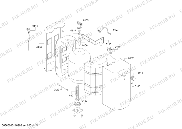 Схема №1 DG10502 Siemens с изображением Кабель для водонагревателя Siemens 00620907