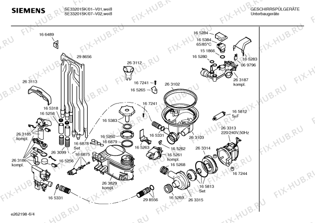 Взрыв-схема посудомоечной машины Siemens SE33201SK - Схема узла 04