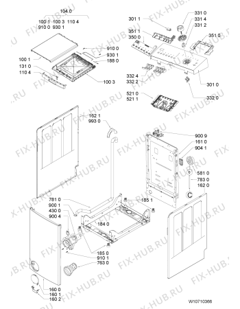 Схема №1 PTL 1061D с изображением Обшивка для стиральной машины Whirlpool 481010576875