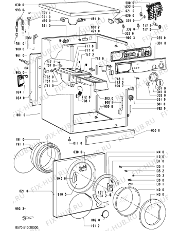 Схема №1 AWM 5090 с изображением Индикаторная лампа для стиралки Whirlpool 481241458106