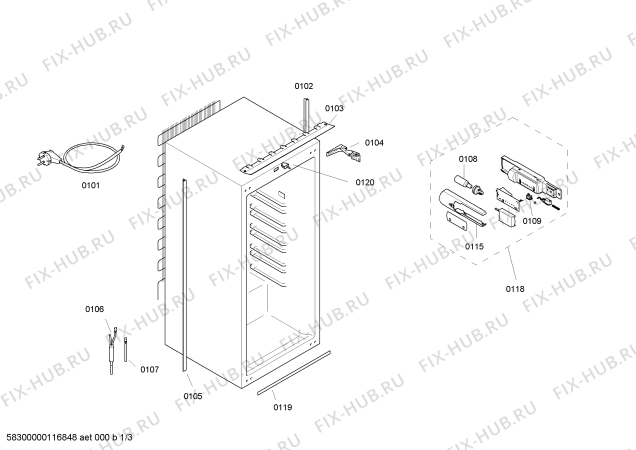 Схема №2 KIRKBN6 с изображением Регулировочный узел для холодильной камеры Bosch 00640097