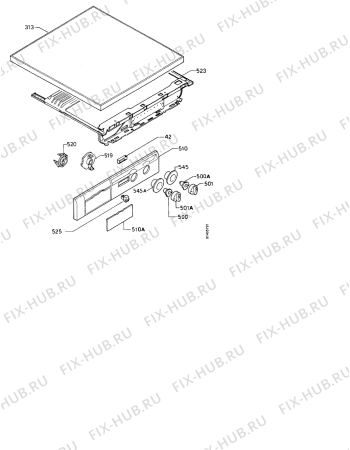 Взрыв-схема стиральной машины Zanussi FJS1476H - Схема узла Control panel and lid